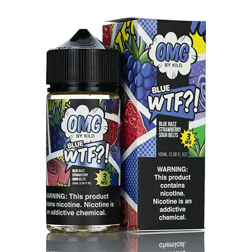 Blue WTF by OMG TFN Series E-Liquid 100mL (Freebase) with packaging