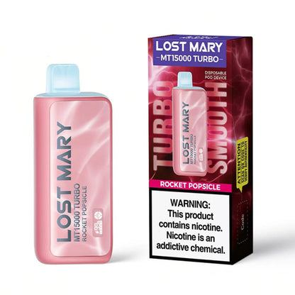 Lost Mary MT15000 Turbo Disposable 15000 Puffs 16mL 50mg - rocket popsicle with packaging