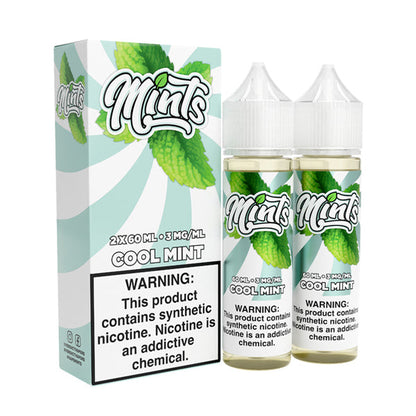 Cool Mint by Min’s Series’s E-Liquid 120mL (Freebase) 60mL 2-Pack - 3Mg with packaging