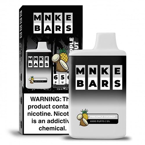 MNKE Bars Disposable 6500 Puffs | 16mL | 50mg - Pineapple Coconut with packaging