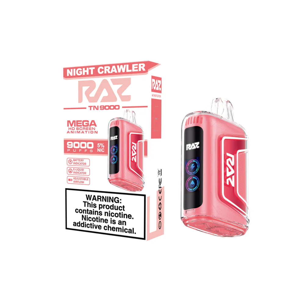 RAZ TN9000 Disposable 9000 Puffs 12mL 50mg Night Crawler with Packaging