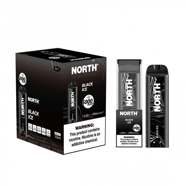 North Disposable 5000 Puffs 10mL 50mg black ice with packaging