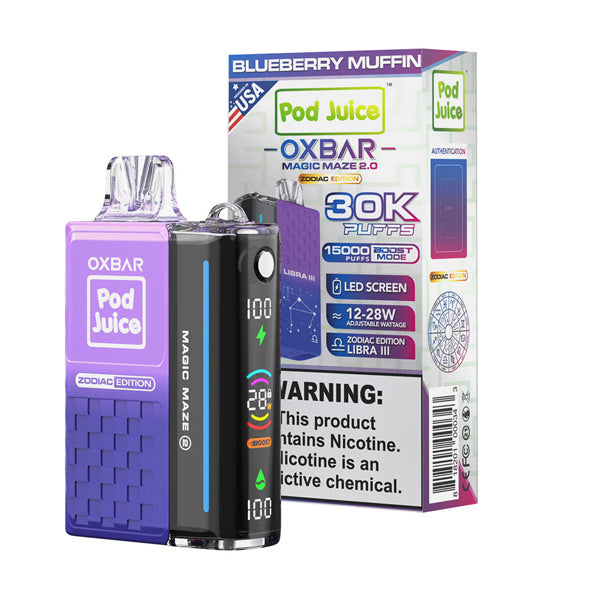 Oxbar Magic Maze 2.0 Pod Juice Edition Disposable 30000 puffs 13mL 50mg - Blueberry Muffin with packaging