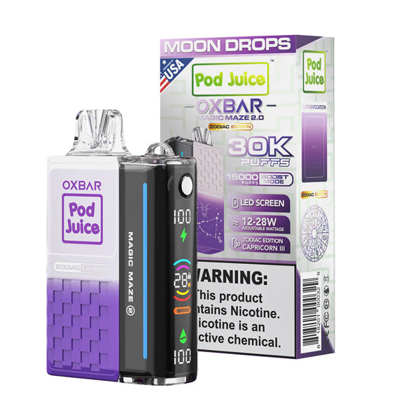 Oxbar Magic Maze 2.0 Pod Juice Edition Disposable 30000 puffs 13mL 50mg - Moon Drops with packaging