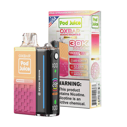 Oxbar Magic Maze 2.0 Pod Juice Edition Disposable 30000 puffs 13mL 50mg - Pink Strawberry Shortcake with packaging