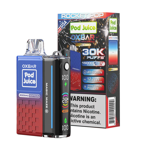 Oxbar Magic Maze 2.0 Pod Juice Edition Disposable 30000 puffs 13mL 50mg - Rocket Pop with packaging