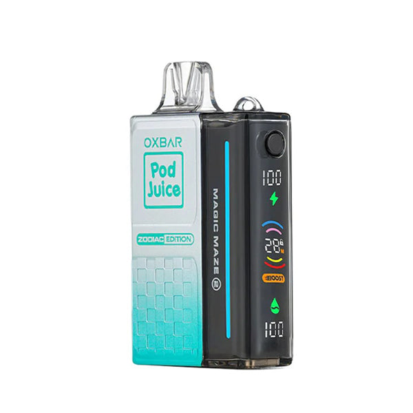 Oxbar Magic Maze 2.0 ZERO Nicotine Pod Juice - 30000 Puffs Disposable - 13mL 0mg - Clear Emerald