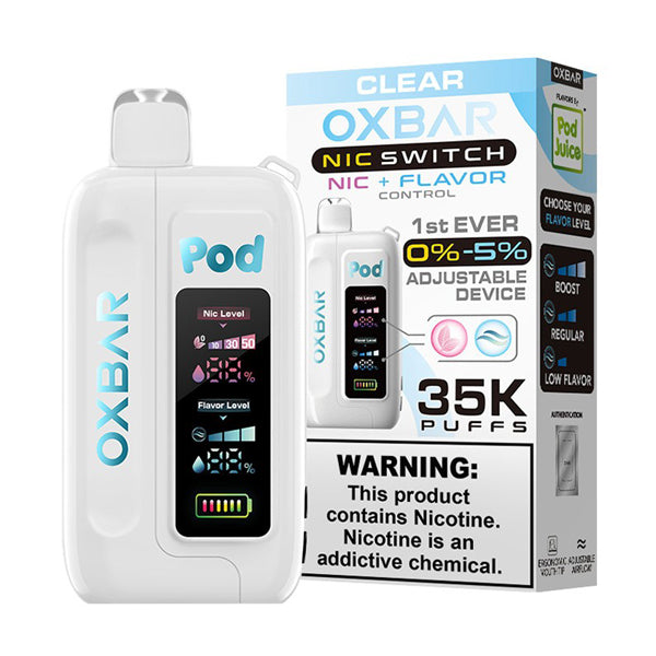 Oxbar Nic-Switch (Dispo) (35000Puff)(14mL) Pod Juice Edt. | Clear with packaging