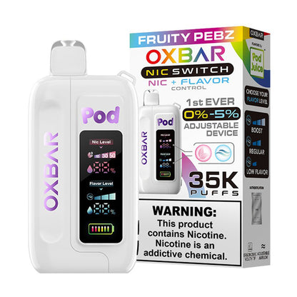 Oxbar Nic-Switch (Dispo) (35000Puff)(14mL) Pod Juice Edt. | Fruity Pebz with packaging