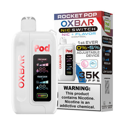 Oxbar Nic-Switch (Dispo) (35000Puff)(14mL) Pod Juice Edt. | Rocket Pop with packaging