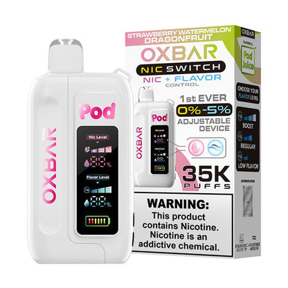 Oxbar Nic-Switch (Dispo) (35000Puff)(14mL) Pod Juice Edt. | Strawberry Watermelon Dragonfruit with packaging