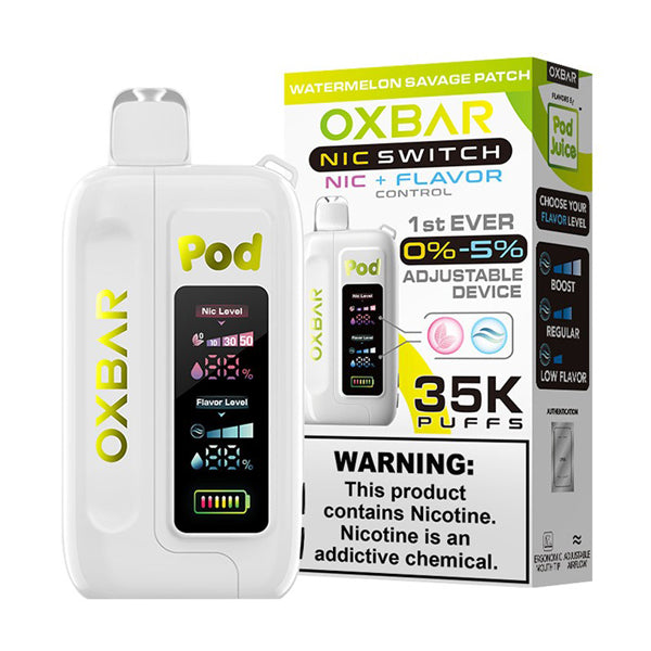 Oxbar Nic-Switch (Dispo) (35000Puff)(14mL) Pod Juice Edt. | Watermelon Savage Patch with packaging