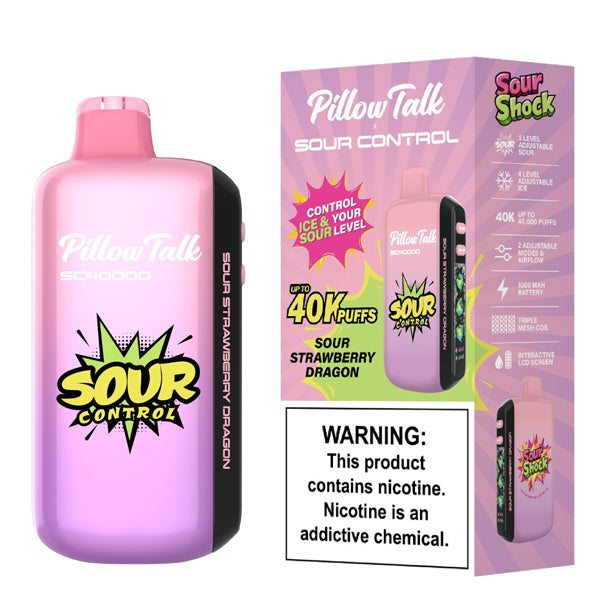 Pillow Talk SC40000 (Dispo) (40000Puff)(20mL) | Sour Strawberry Dragon