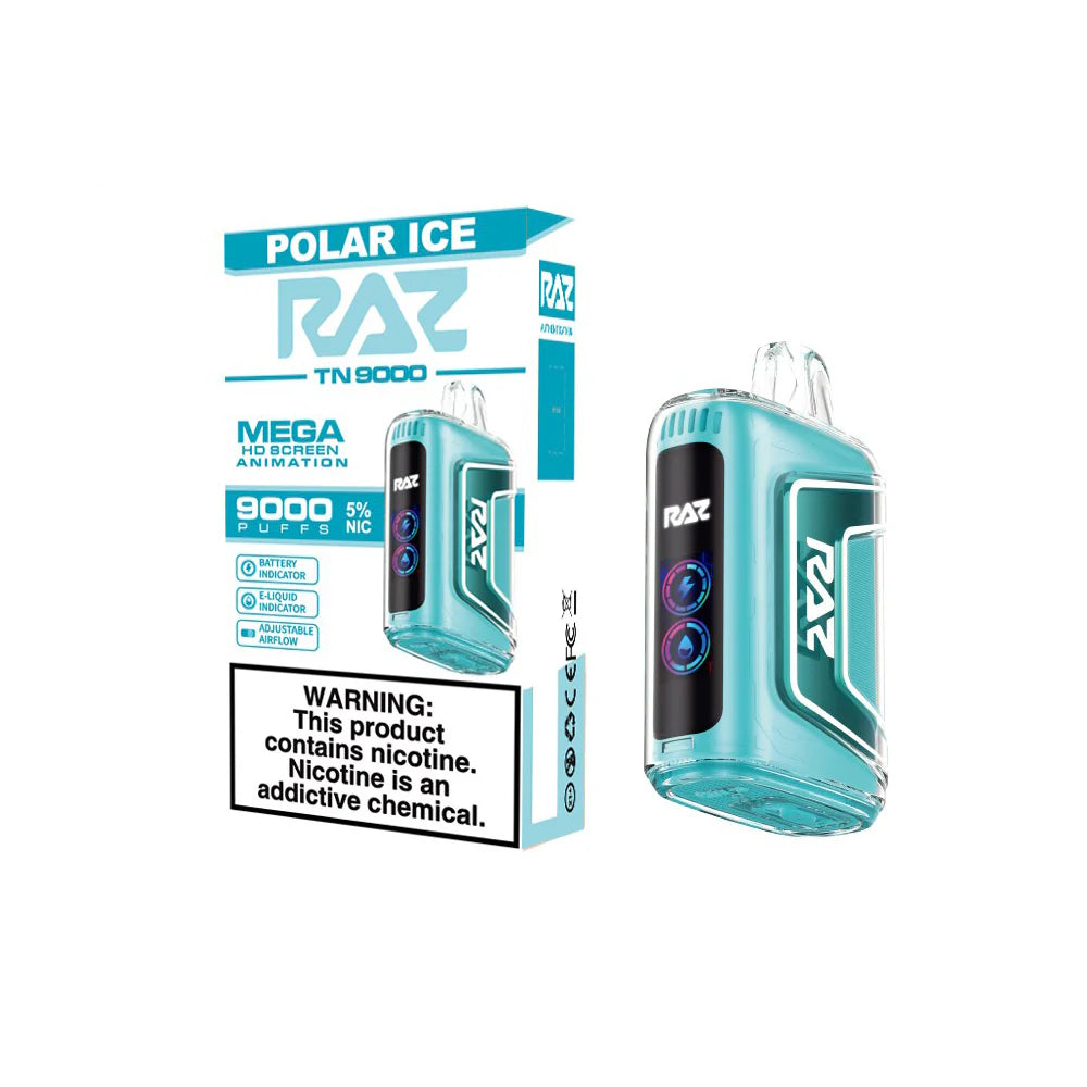 RAZ TN9000 Disposable 9000 Puffs 12mL 50mg Polar Ice with Packaging