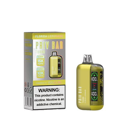 Priv Bar Turbo Disposable (16mL) 50mg florida lemonade with packaging