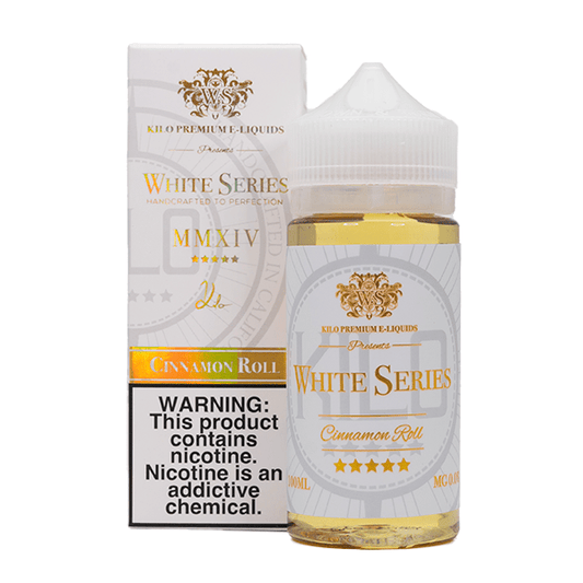 KILO WHITE SERIES | Cinnamon Roll 100ML eLiquid with Packaging