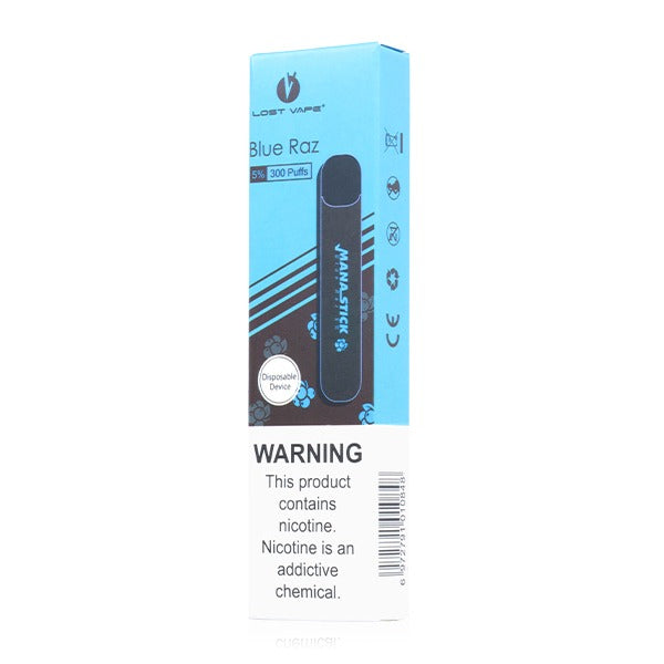 Lost Vape Mana Stick Disposable | 300 Puffs | 1.2mL Blue Raz with Packaging