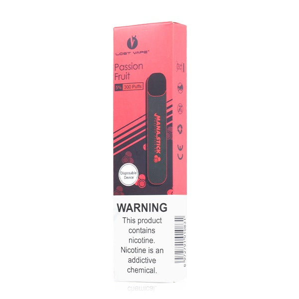 Lost Vape Mana Stick Disposable | 300 Puffs | 1.2mL Passion Fruit with Packaging