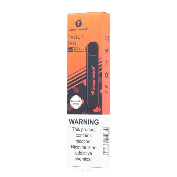 Lost Vape Mana Stick Disposable | 300 Puffs | 1.2mL Peach Tea with Packaging