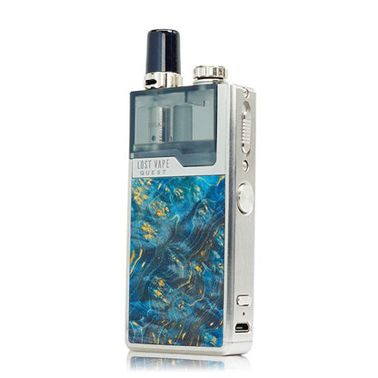 Lost Vape Quest Orion Q Pod Device Full Kit silver blue stabwood