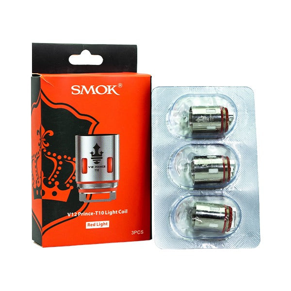 SMOK Prince V12 Replacement Coils 3 Pack V12 Prince T10 Light Coil Red Light with Packaging