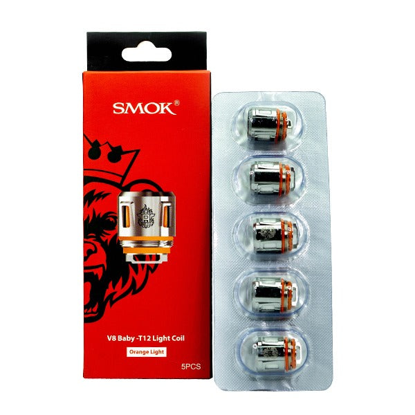 SMOK V8 Baby Prince Coils (Pack of 5) Baby T12 Light Orange with Packaging