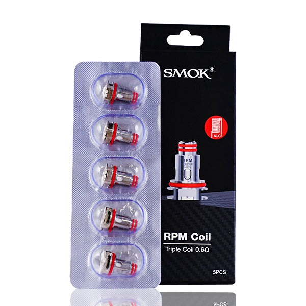 SMOK RPM40 Replacement Coils (Pack of 5) Triple Coil 0.6ohm with Packaging