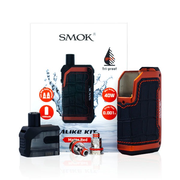 SMOK Alike Pod System Kit 40w Matte Red with Packaging