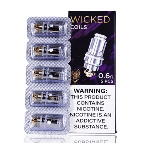 SnowWolf Wicked Replacement Coils (Pack of 5) with packaging