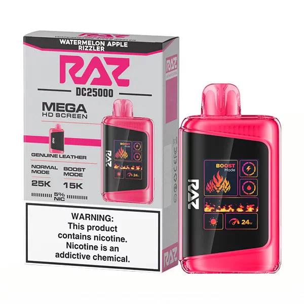 RAZ DC25000 Disposable 25000 Puffs 16mL 50mg | Watermelon Apple Rizzler with packaging