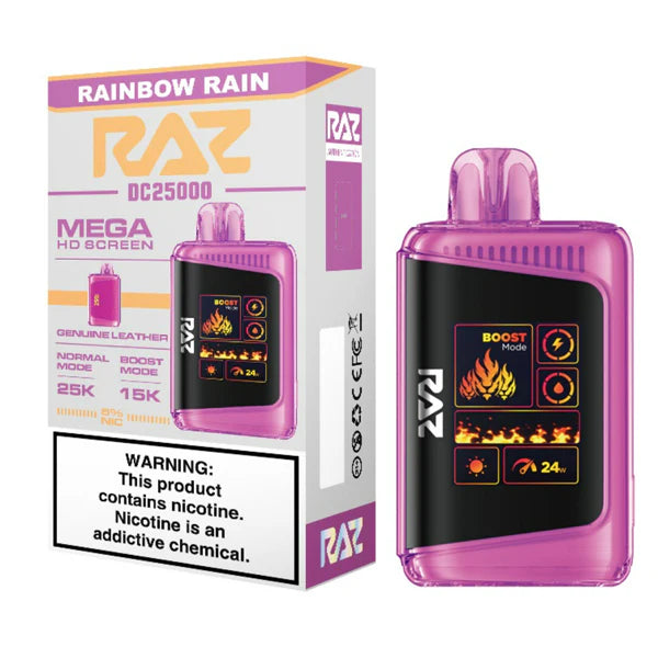 RAZ DC25000 Disposable 25000 Puffs 16mL 50mg | Rainbow Rain with packaging