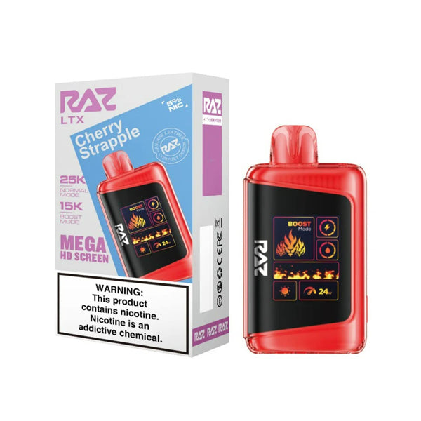 RAZ LTX 25K Disposable 16mL 50mg  Cherry Strapple with packaging