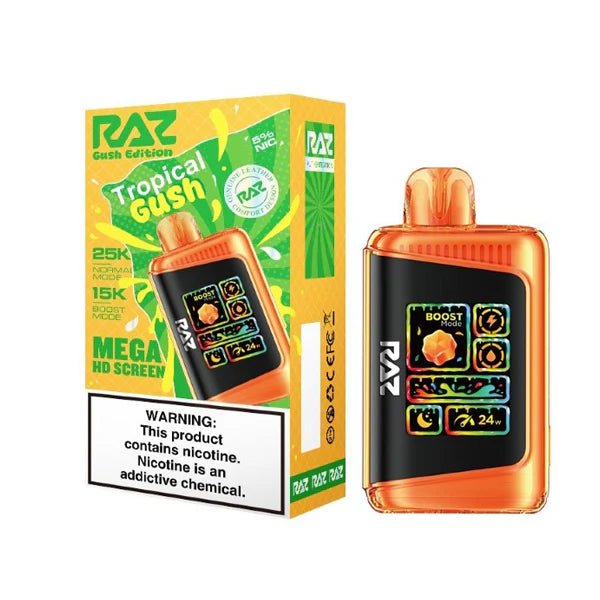 RAZ LTX 25K Disposable 16mL 50mg  Gush Edt. Tropical Gush with packaging