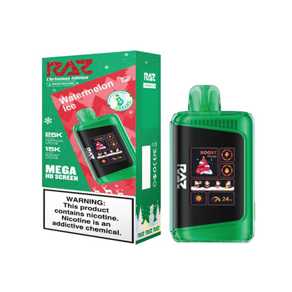 RAZ LTX25000 (Dispo) (25000Puff)(16mL) Christmas Edt. | Watermelon Ice with Packaging