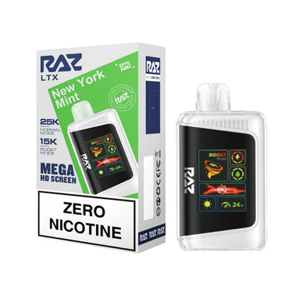 RAZ LTX 25K Disposable 16mL Zero | New York Mint with Packaging