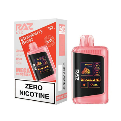 RAZ LTX 25K Disposable 16mL Zero | 
Strawberry Burst with Packaging