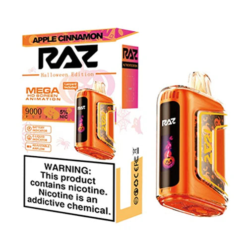 RAZ TN9000 Disposable 9000 Puffs 12mL 50mg halloween edition Apple Cinnamon with Packaging