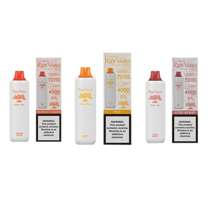 Ripe Vape Palm Plus (Dispo) | (4000Puff) | (9mL) | Group Image with packaging
