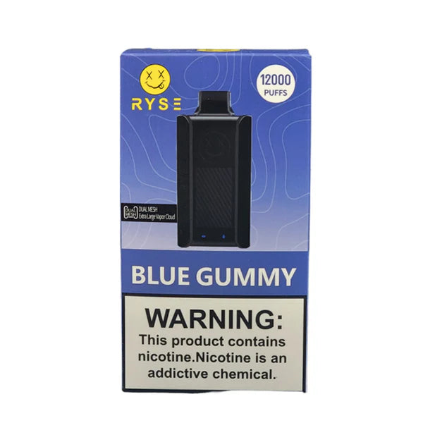 Ryse Disposable 12000 Puffs 18mL 50mg Blue Gummy with packaging