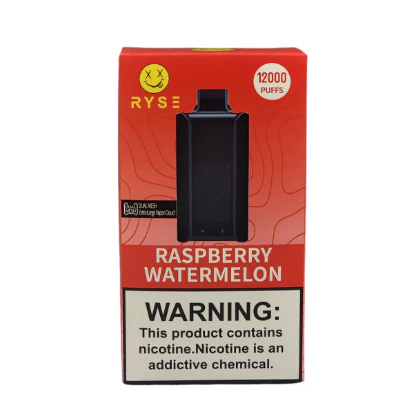 Ryse Disposable 12000 Puffs 18mL 50mg Raspberry Watermelon with packaging