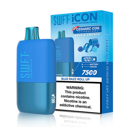 SWFT Icon Disposable | 7500 Puffs | 17mL | Blue Razz Roll Up with Packaging