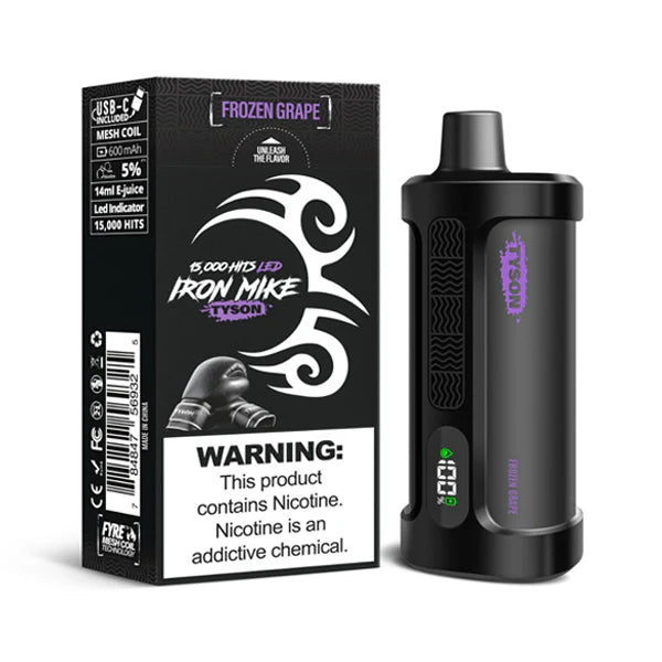 Tyson 2.0 Iron Mike Disposable 15000 Puffs 14mL 50mg - Frozen Grape with packaging