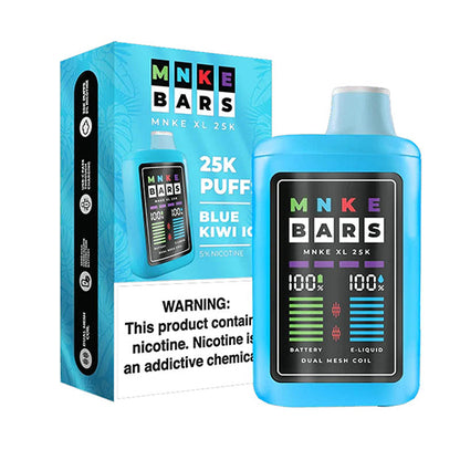 MNKE Bars Disposable 25000 Puffs 18mL 50mg blue kiwi ice with packaging