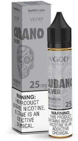 Cubano Silver by VGOD SALTNIC 30ML eLiquid with packaging