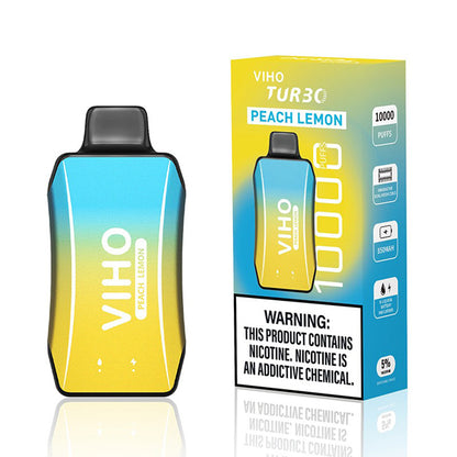 Viho Turbo Disposable 10000 Puffs 17mL 50mg - Peach Lemon with packaging