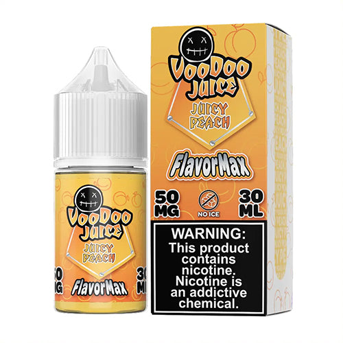 Juicy Peach by Voodoo Juice FlavorMax Salt Series E-Liquid 30mL (Salt Nic) with packaging