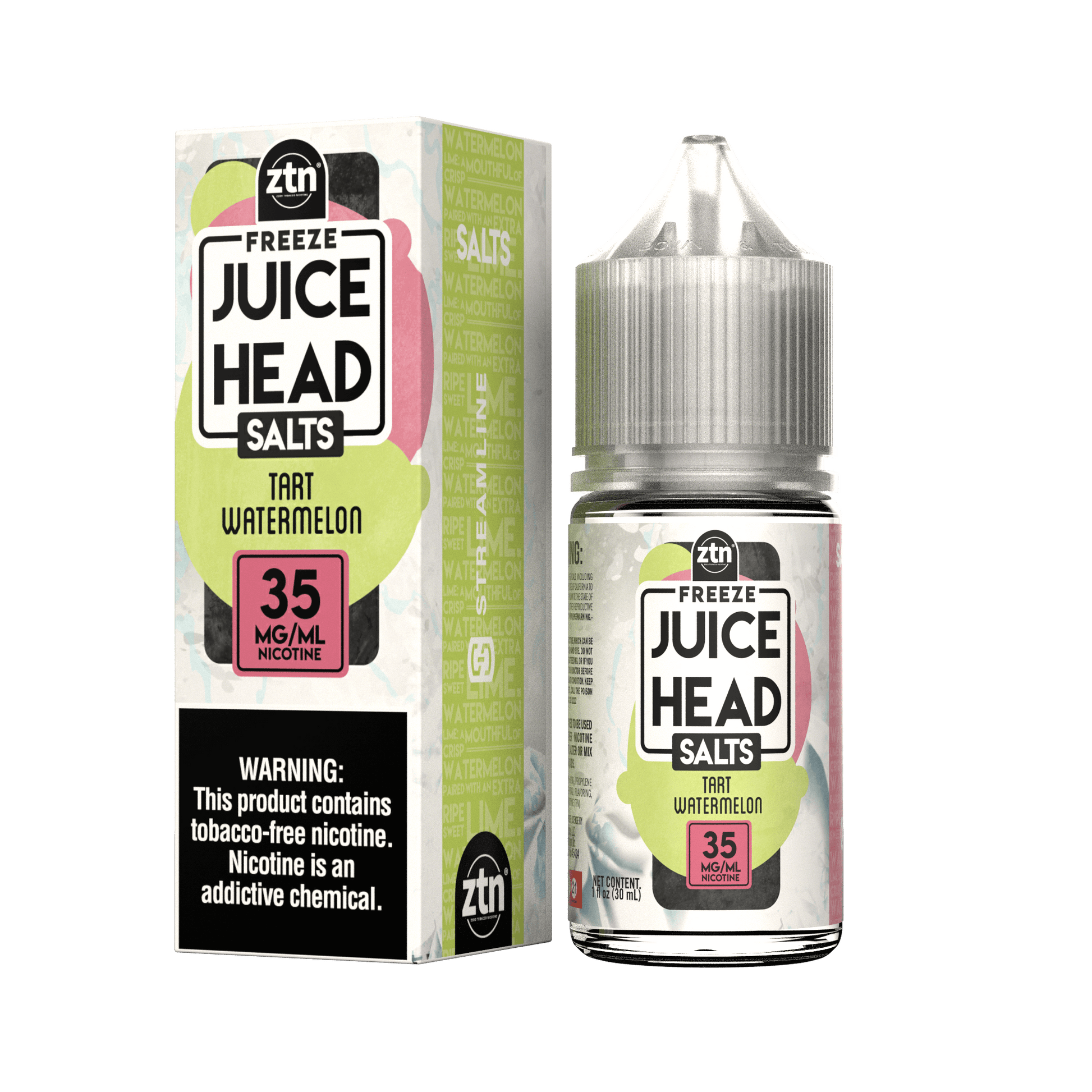 Tart Watermelon Freeze (ZTN) - Juice Head Salts 30mL with packaging