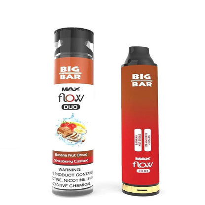 Big Bar MAX FLOW DUO Disposable | 4000 Puffs | 12mL Banana Nut Bread/ Strawberry Custard with Packaging