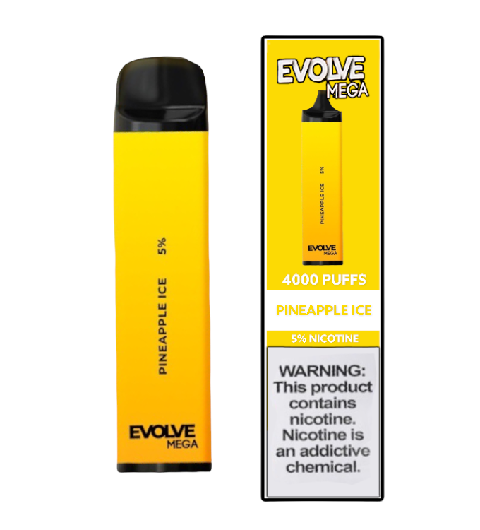 Evolve Mega Disposable | 4000 Puffs | 11mL pineapple ice with packaging