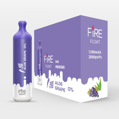 Fire Float Zero Nicotine Disposable | 3000 Puffs | 8mL Aloe Grape